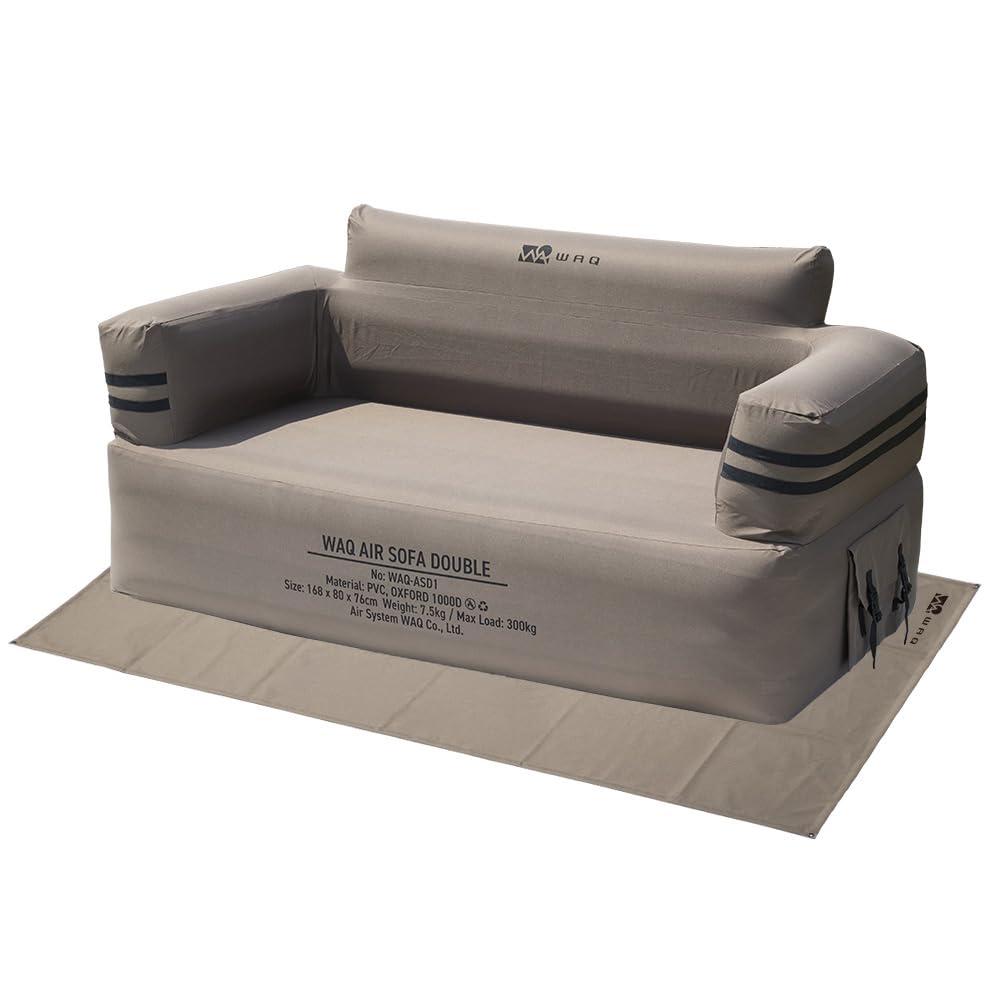 WAQ AIR SOFA DOUBLE 電動ポンプ内蔵　グランドシート付き Amazon.co.jp: WAQ AIR SOFA+専用グランドシートセット シングル